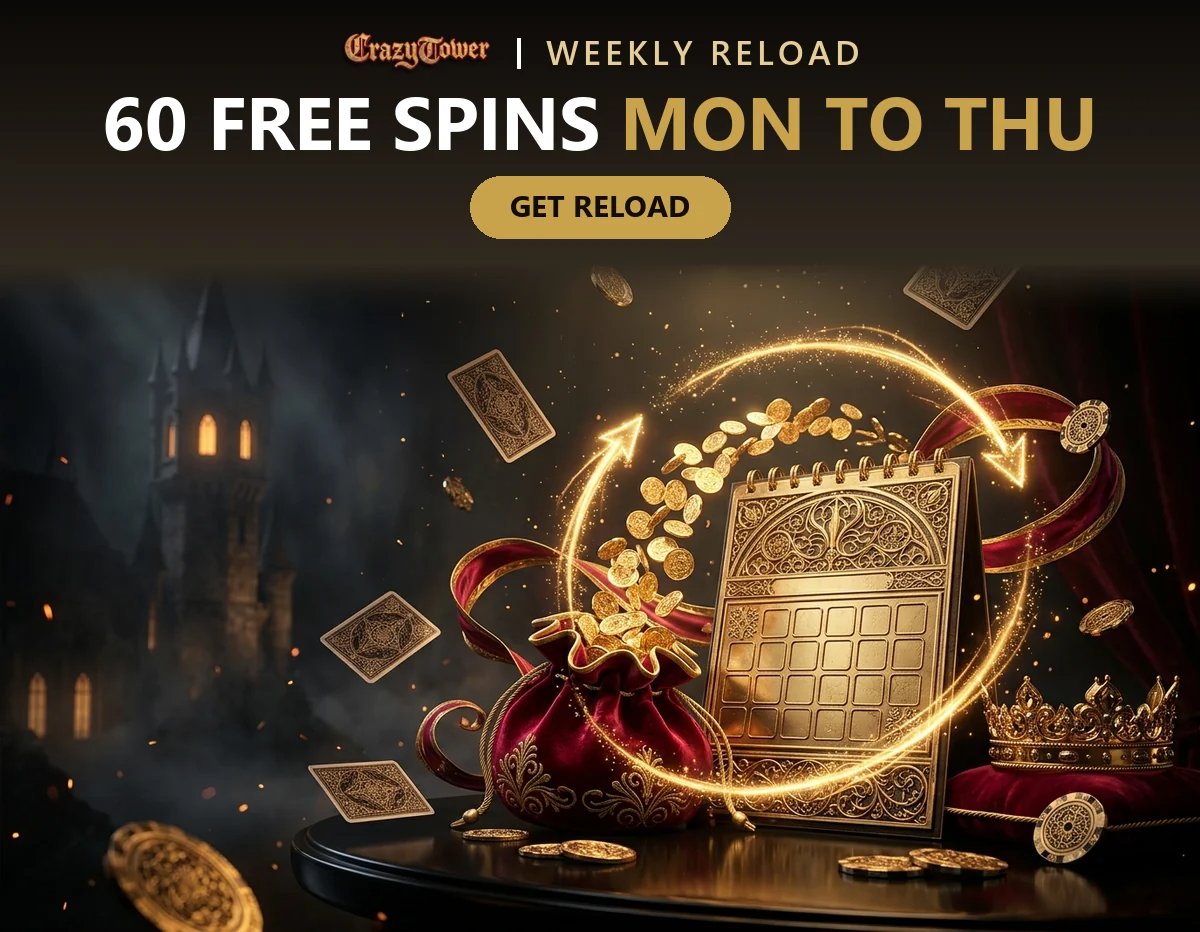 Golden calendar with coins flowing into a velvet purse for weekly reload offers